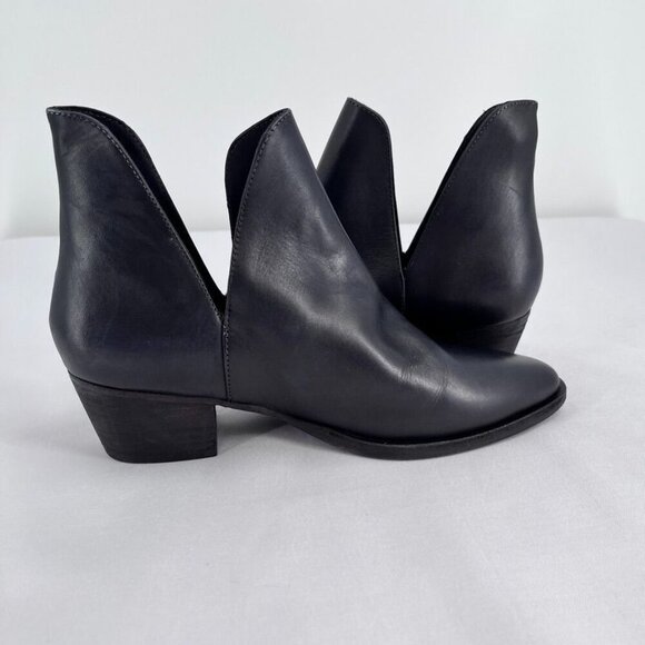 Free People Charm Double V Ankle Boot Women's Size 38 in Black Block Heel - Picture 6 of 15